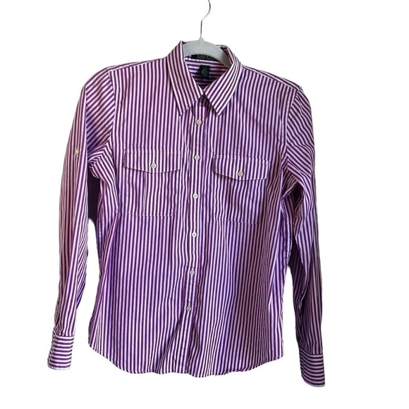 Lauren Ralph Lauren Tops - Lauren Ralph Lauren Women’s Striped Long Sleeve Button Up Blouse.  Size S/P
